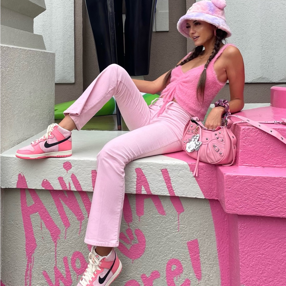 Pink Cord Flare Pants